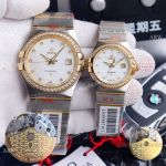 Replica Omega Constellation Two Tone Diamond Bezel Citizen Couple Watch